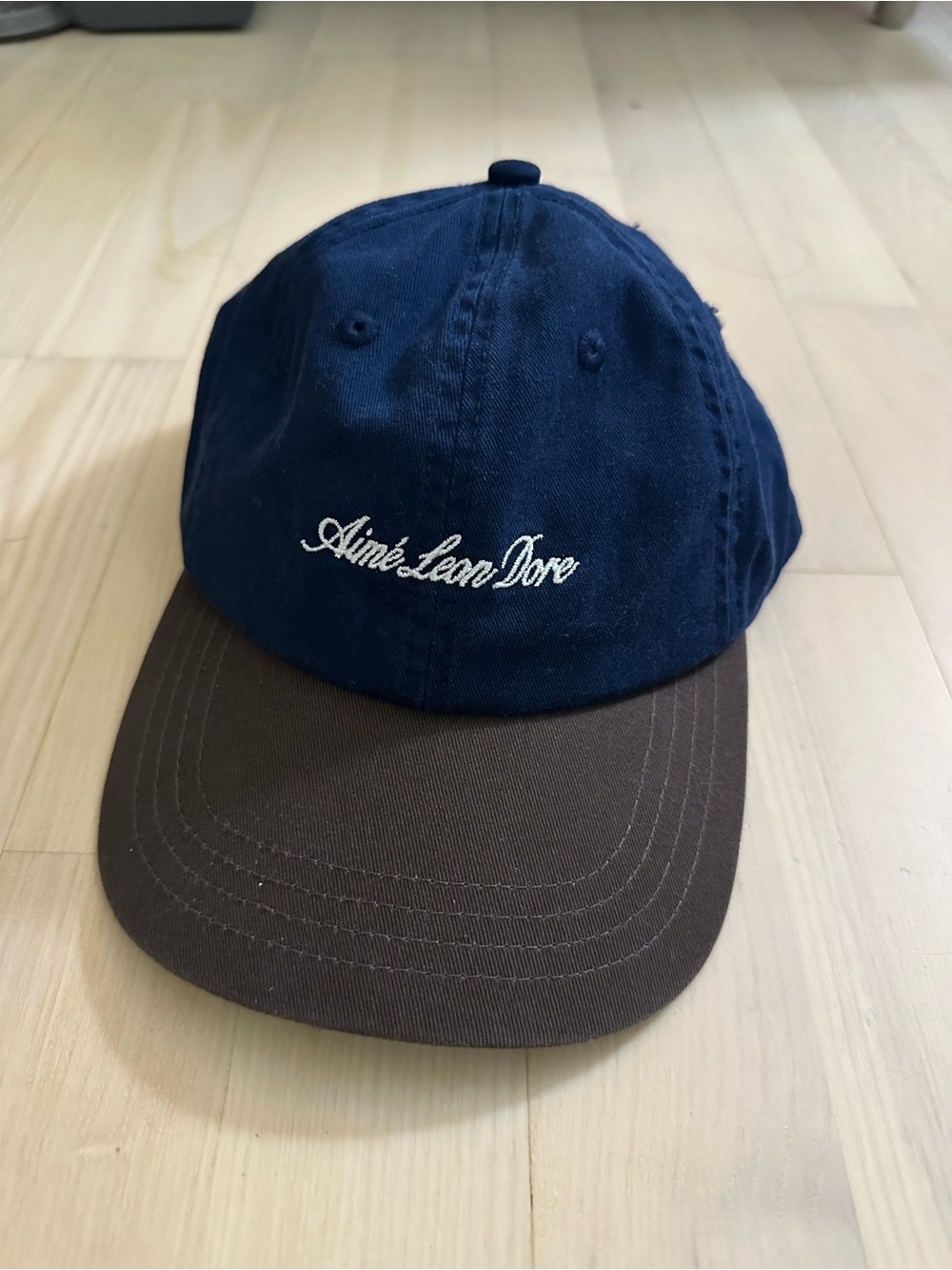 Aime Leon Dore Embroidered Logo Hat Navy/Dark Brown